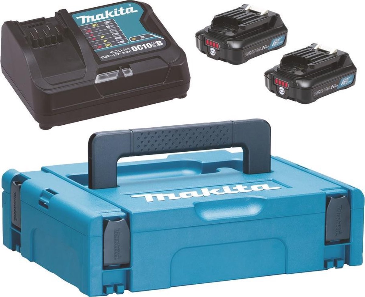 Makita 197658-5 | cxt startset 12v max in mbox1 (2x 2.0ah bl1021b accu + dc10sb lader) - 197658-5
