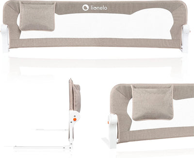 Lionelo eva bedhekje – veiligheidsbarrière tot 27 kg – 180° opvouwbaar – 150 cm breed – duurzaam aluminium frame – securebelt standsafe blokkade – voor kinderen 18m-5j