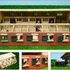 Kids globe paardenstal hout met 9 paardenboxen 1:32