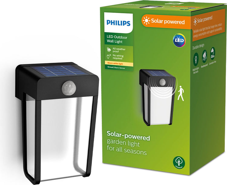 Philips led philips shroud solar wandlamp - met helder lichtelement