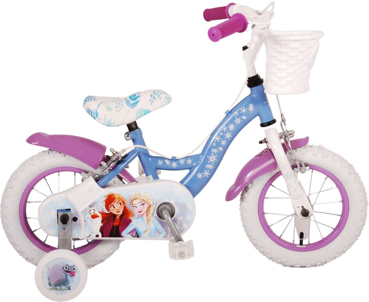 Disney Frozen 2 Kinderfiets - Meisjes - 12 inch - Blauw Paars - Twee handremmen