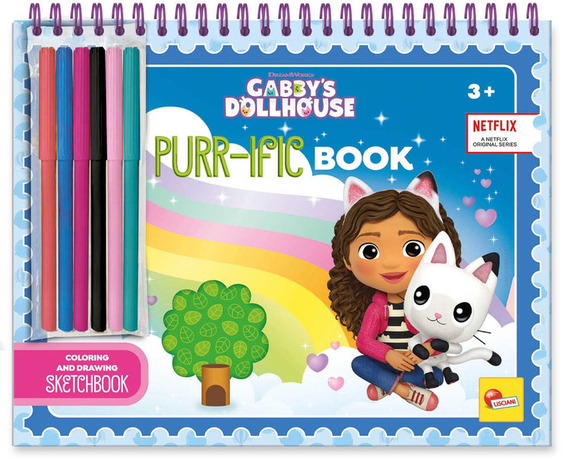 Lisciani - gabby's dollhouse - schetsboek - purr-ific - kleuren en tekenen