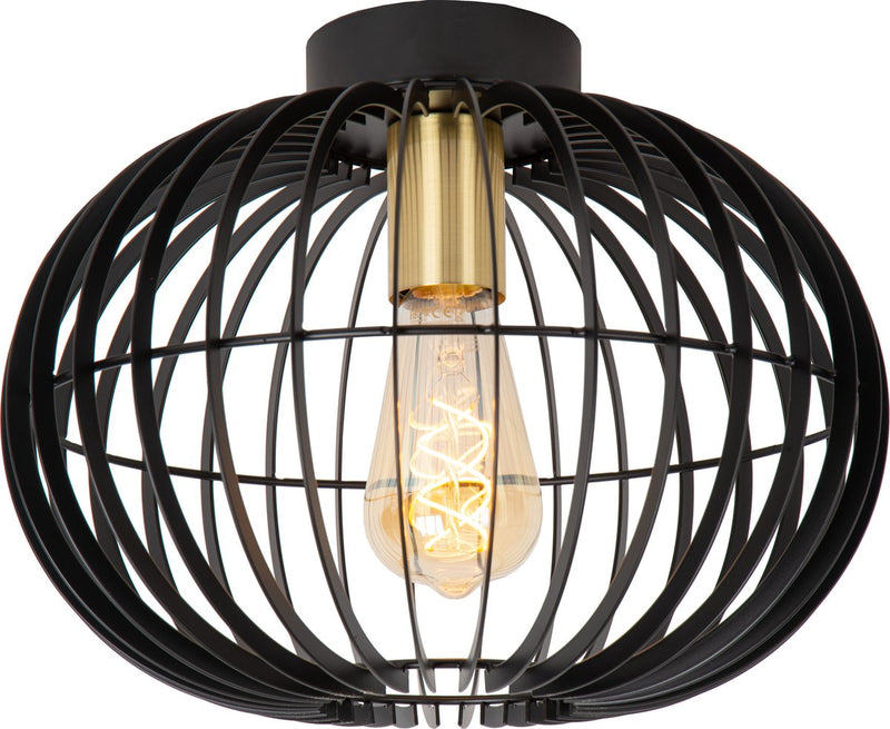 Lucide yann - plafonnière (plafondlamp) - ø 32 cm - 1xe27 - zwart
