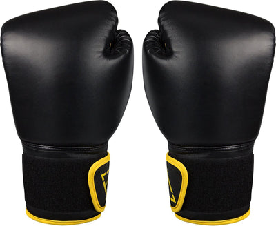 Avento bokshandschoenen pu - 10 oz - zwart geel