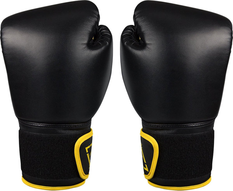Avento bokshandschoenen pu - 10 oz - zwart geel