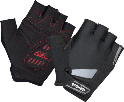 Gripgrab - supergel padded korte vinger zomer fietshandschoenen wielrenhandschoenen met padding - zwart - unisex - maat l