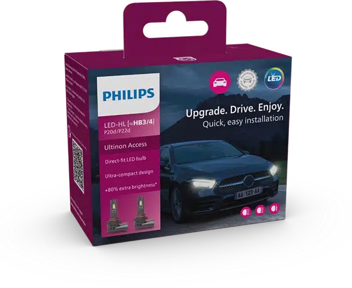 Philips ultinon retrofit led hb3 hb4 12v – 11005u2500cx – set 2 stuks