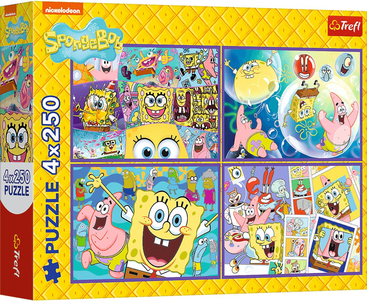 Trefl puzzle puzzel - 4x250 - spongebob's gekke wereld trefl 13342