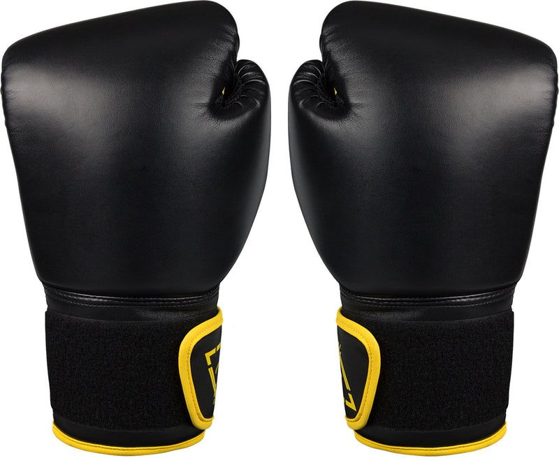 Avento bokshandschoenen pu - 6 oz - zwart geel