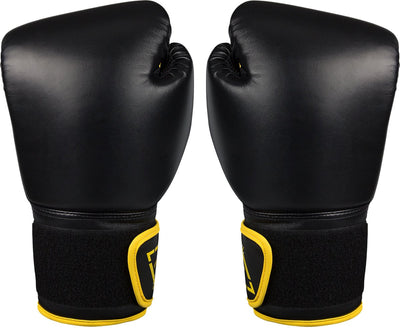 Avento bokshandschoenen pu - 6 oz - zwart geel