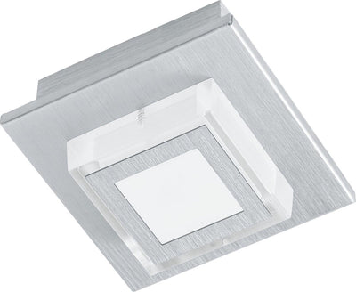 Eglo masiano - plafondlamp - 1 lichts - led - aluminium-geborsteld - gesatineerd