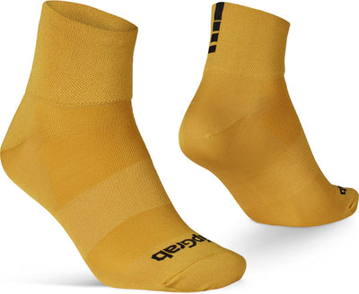 Gripgrab - lightweight sl korte performance zomer fietssokken 1 paar coolmax wielersport sokken low cut - mosterd geel - unisex