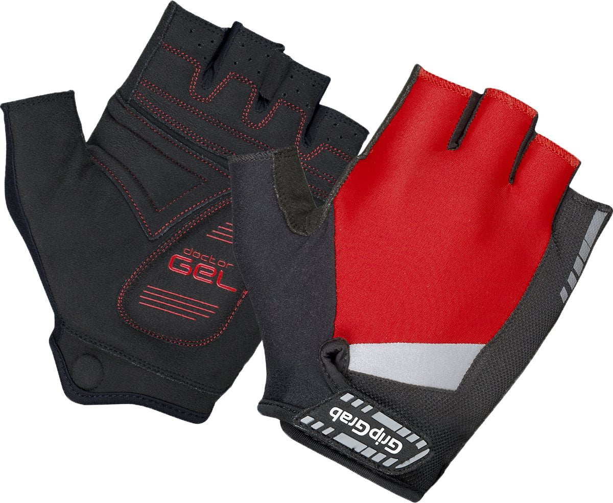 Gripgrab - supergel padded korte vinger zomer fietshandschoenen wielrenhandschoenen met padding - rood - unisex - maat l