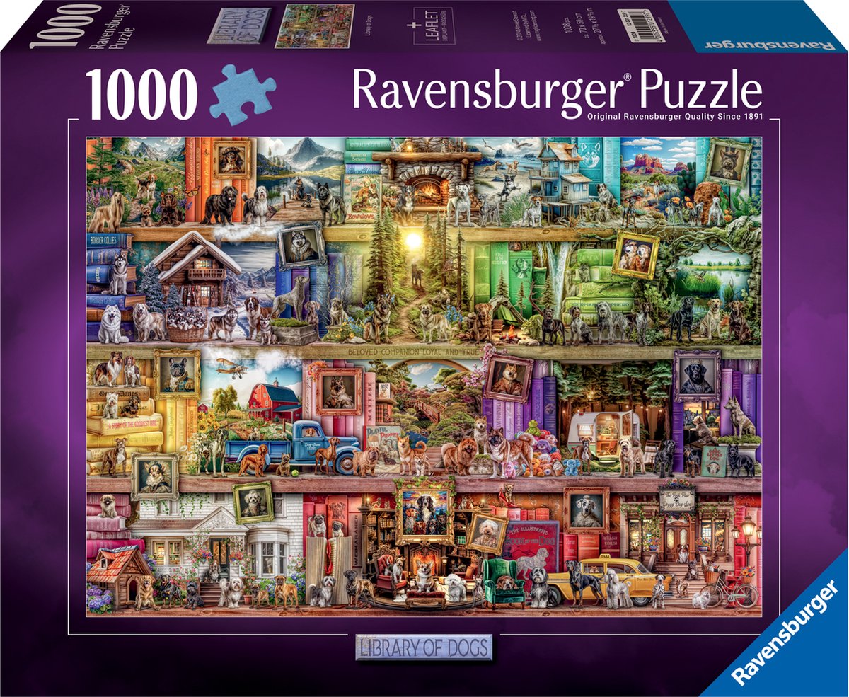 Ravensburger - the library of dogs - legpuzzel - 1000 stukjes