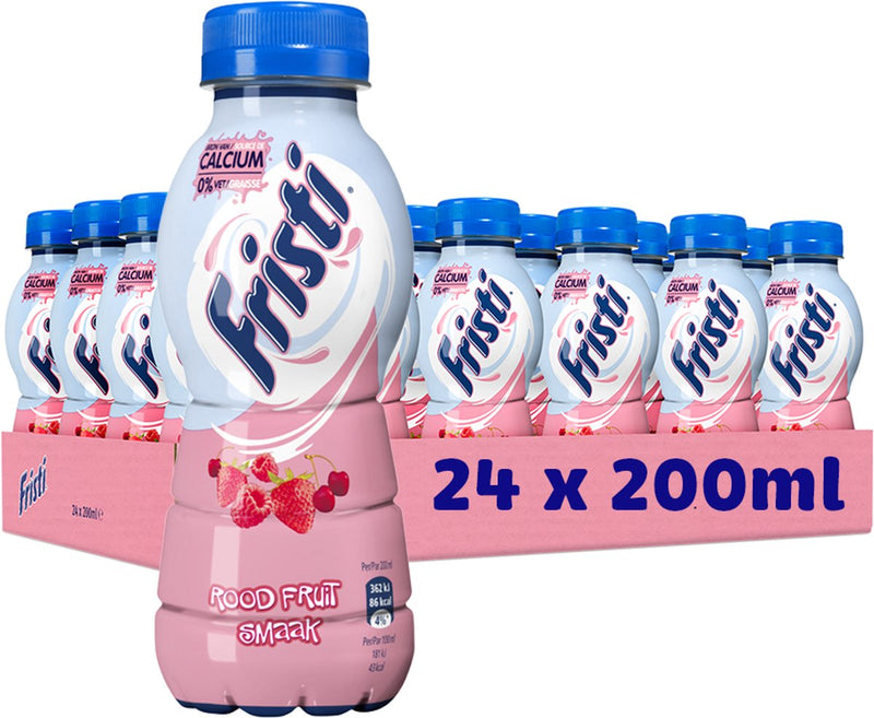 Fristi rood fruitsmaak – pet flesjes – 24 x 200 ml – voordeelverpakking