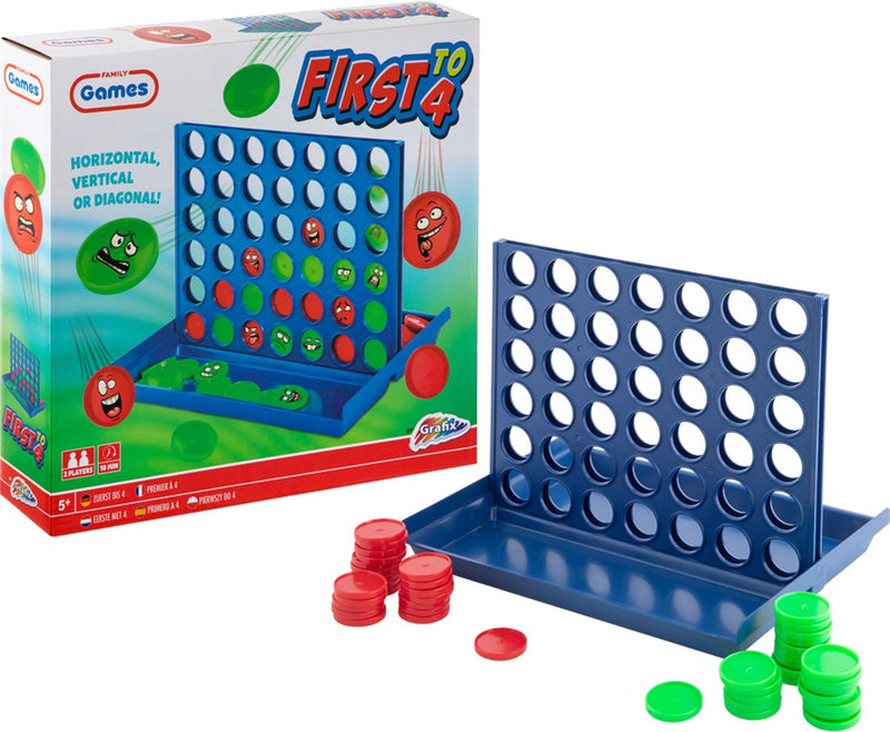 Grafix 4 op een rij gezelschapsspellen voor kinderen volwassenen - denkspel - klassiek bordspel voor in de speelkast - spelletjes voor kinderen