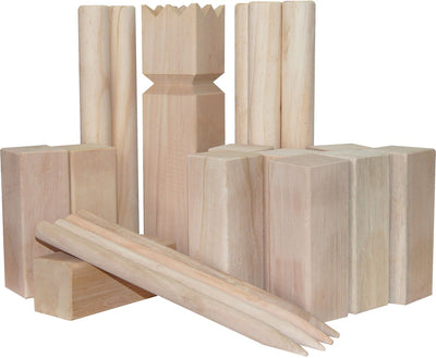 Outdoor play kubb spel xl met draagtas fsc hout buitenspeelgoed.