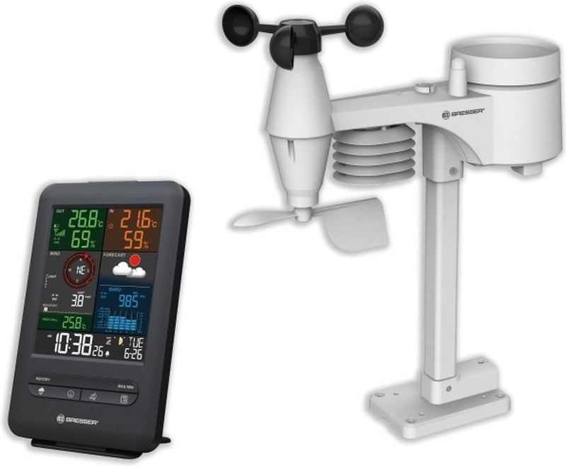 Bresser weerstation - 5-in-1 - beaufort met kleurendisplay - voor binnen en buiten - zwart