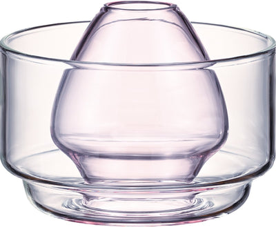 Hario matcha chasen houder met kom - hittebestendig glas - roze