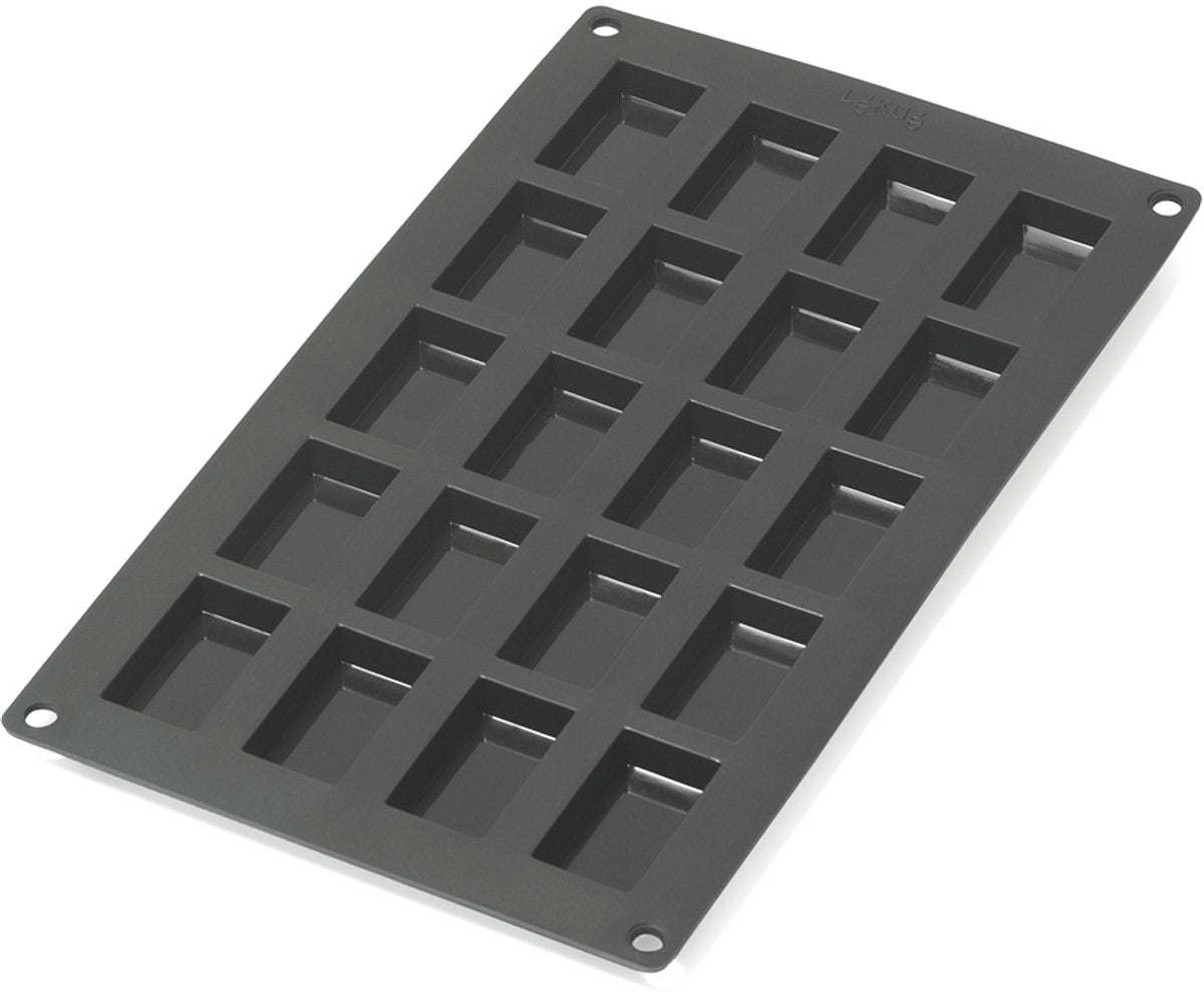 Lékué bakvorm 20 financiers - siliconen - black