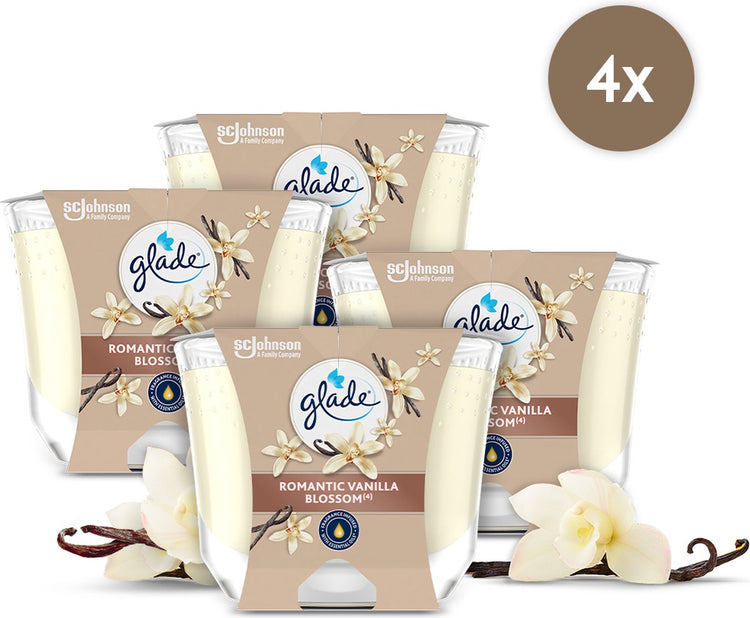 Glade lang brandende kaars romantic vanilla blossoms 100% raapzaadwax