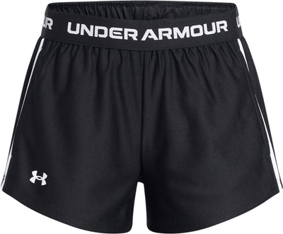 Under armour g tech play up short-blk meisjes sportbroek - zwart zwart wit