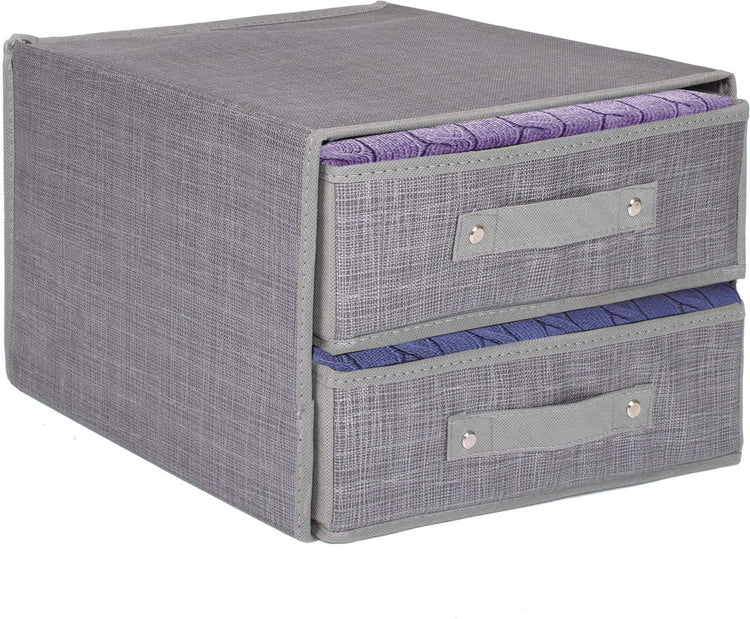 Springos kast organizer | kleding organizer | opberger | 2 lades | grijs