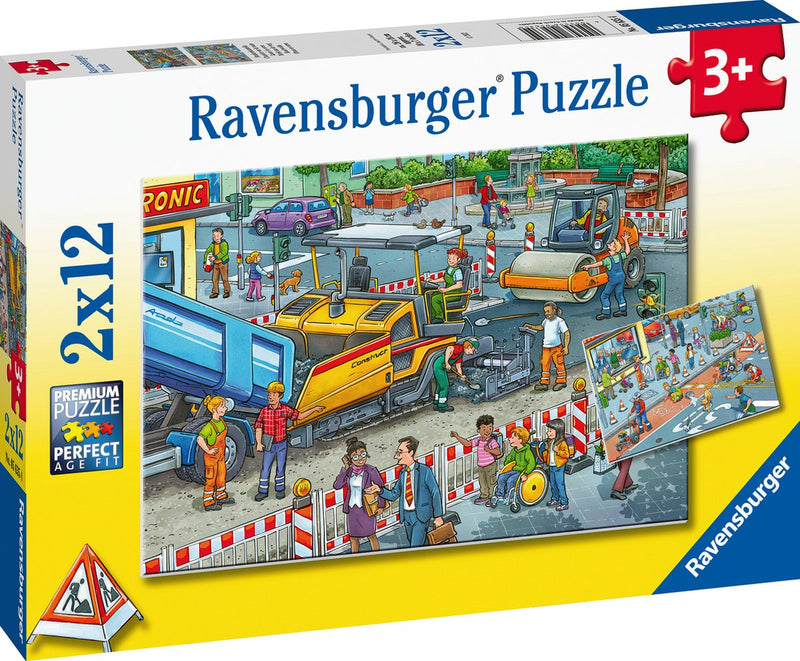 Ravensburger werk aan de weg vanaf 3+ - puzzel - 2x12 stukjes