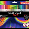 Stabilo pen 68 brush - viltstift - arty - set met 30 stuks