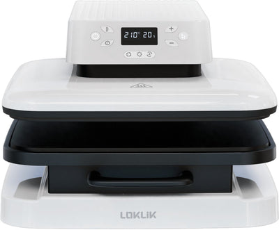 Loklik auto heat press - wit - machine voor het personaliseren van tshirts, sweater, dekens, handdoeken, draagtassen, zakken en ander textiel - hittepers voor sublimatie met vinyl - automatiseren