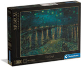 Clementoni legpuzzel kunstwerken sterrennacht boven de rhône, 1000st. - afbeelding 1