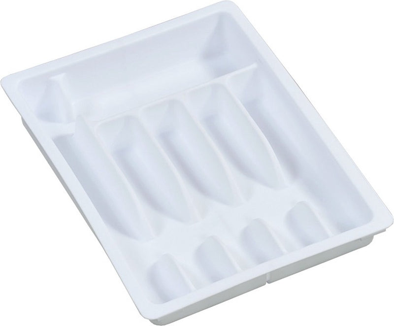 Kesper uitschuifbare bestekbak van plastic | 6 vaks -> uitschuifbaar naar 8 vaks | bestek opbergen in la | verstelbare bestekbak | 29-50 x 38 x 6,3 cm. | kleur: wit