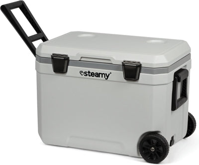 Steamy marine 45 roller - grote koelbox op wielen - speciaal voor op de boot - 45 liter - wit