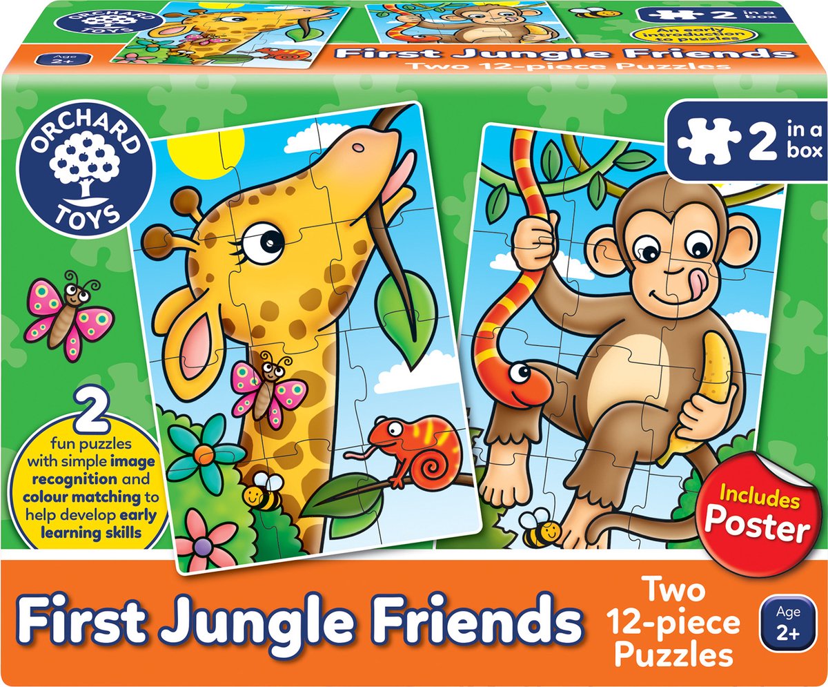 Orchard toys - first jungle friends puzzle - puzzel in jungle thema - 24 puzzelstukken - vanaf 2 jaar