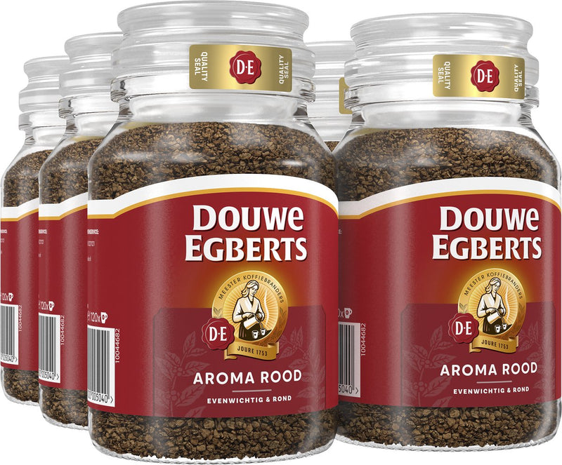 Douwe egberts moccona oploskoffie aroma rood (6x200gr)