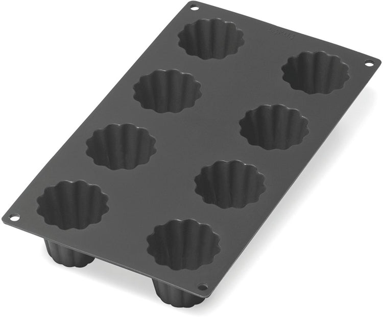 Lékué bakvorm - 8 mini cannelés bordelais - siliconen - black