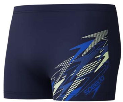 Speedo medley logo aquashort heren - strakke zwemshort heren - vormvaste zwemboxer heren - sportzwembroek heren met trekkoord - marine blauw - xxxl