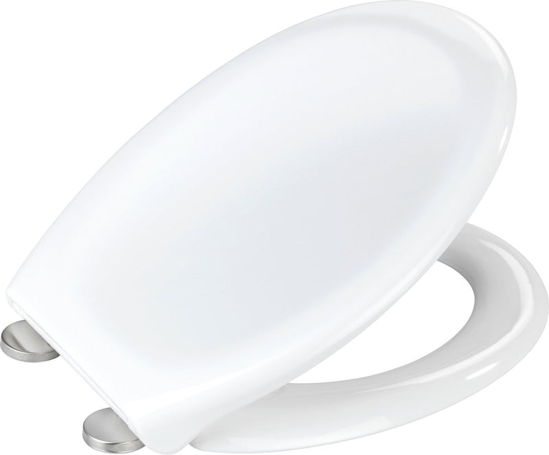 Wenko wc bril ios - wit thermoplast - easy-close softclose sluiting - fix-clip bevestiging afklikbaar in rvs - toiletbril - toiletzitting - wit