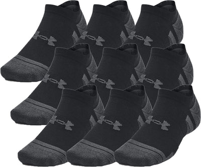 Under armour ua performance tech 3pk ns-blk unisex sportsokken - zwart - jet grijs