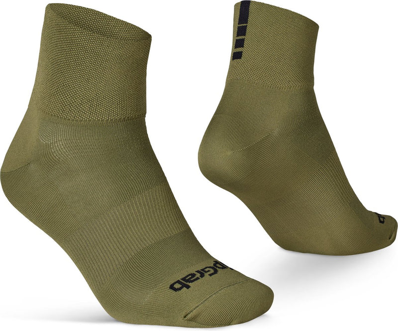 Gripgrab - lightweight sl korte performance zomer fietssokken 1 paar coolmax wielersport sokken low cut - olijf groen - unisex - maat l (44-47)