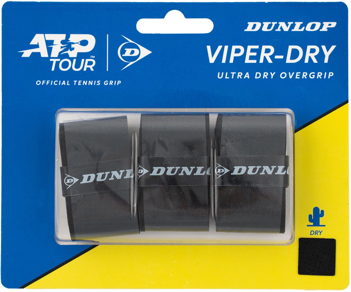 Dunlop atp viper-dry overgrip blk 3pcs