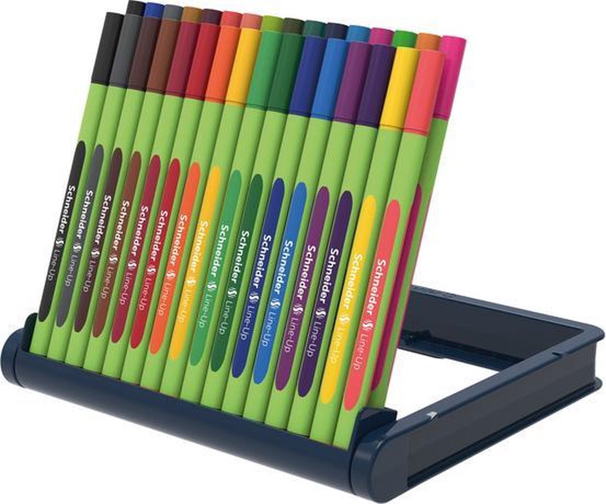 Schneider schrijfwaren schneider fineliner - line-up - lijnbreedte 0,4mm - assorti 32 stuks incl. 2x gratis line-up touch - s-191091