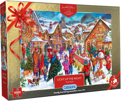 Gibsons puzzel kersteditie - light up the night 1000 stukjes legpuzzel.
