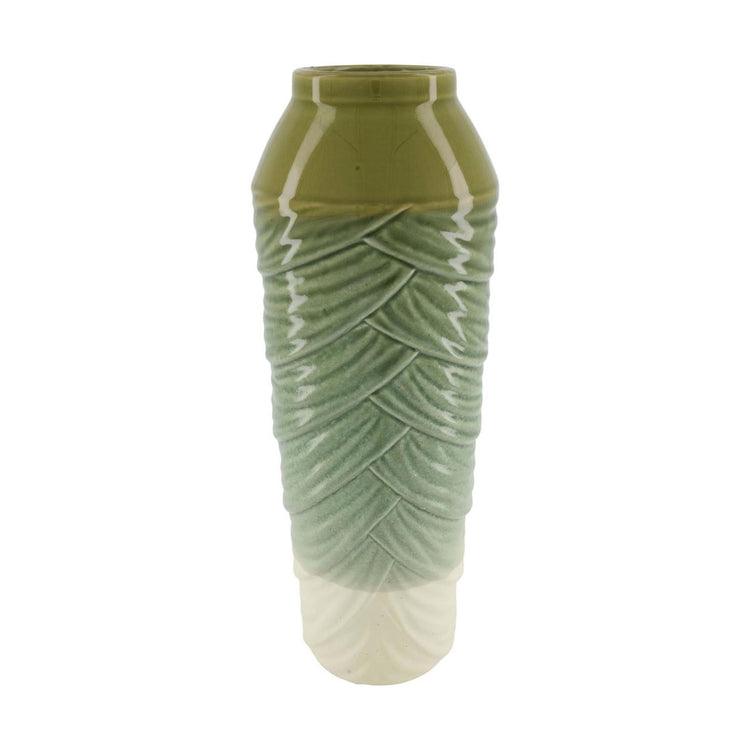 Dijk natural collections vaas keramiek groen crème ø17xh46cm