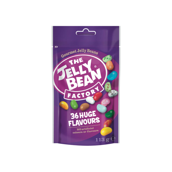 The jelly beans factory the jelly bean factory uitdeelcadeautjes jelly beans snoep voor kinderen - traktatie uitdeelzakjes - verjaardag - 36 verschillende smaken - 12 zakjes à 113 g snoepgoed - snoepjes