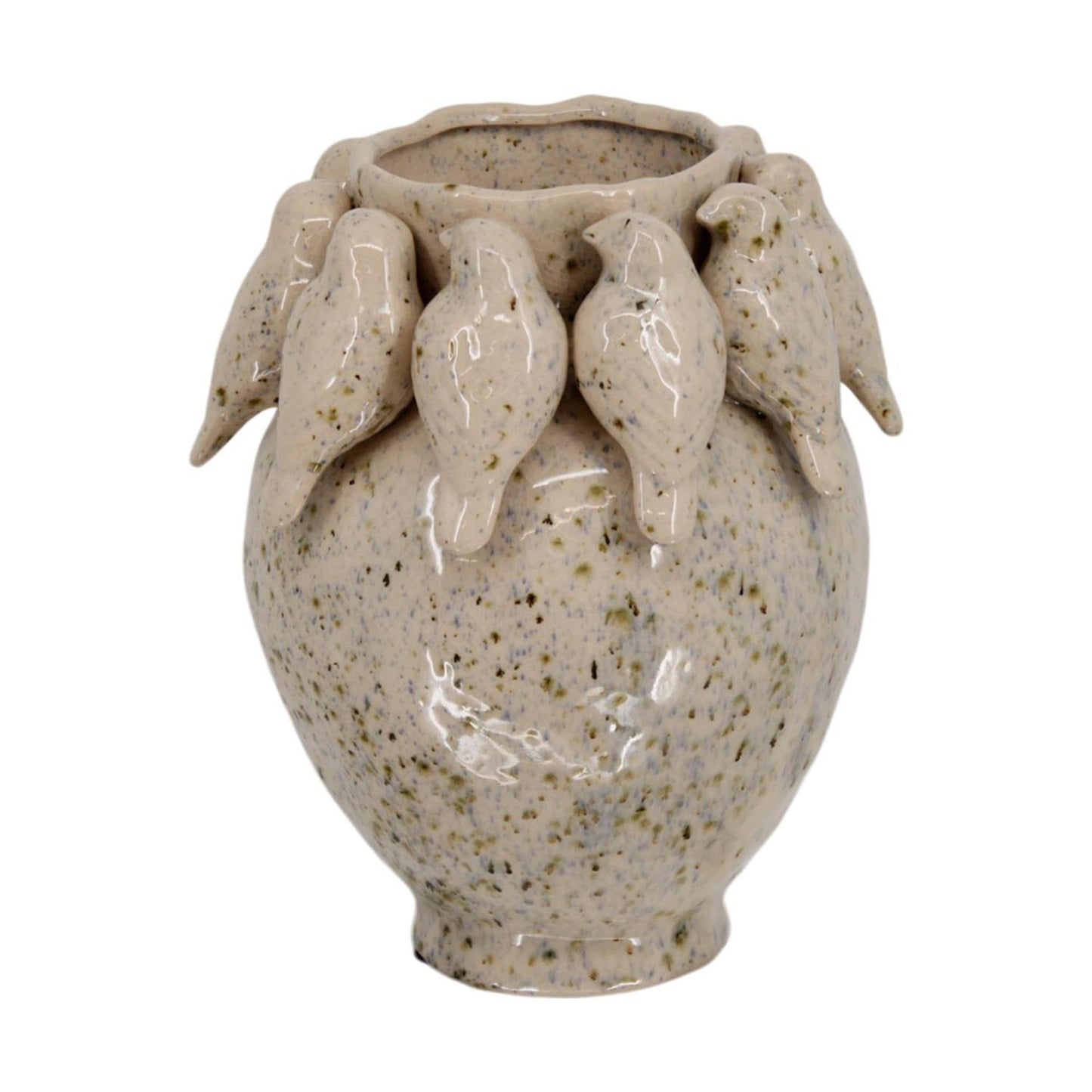 Dijk natural collections vaas met vogels cement ø22,7xh28cm