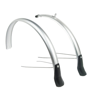 spatbordenset Snello 28 inch 46 mm kunststof zilver