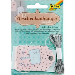 Papieren cadeautags folia all-year-round kleurenassortiment 12 stuks