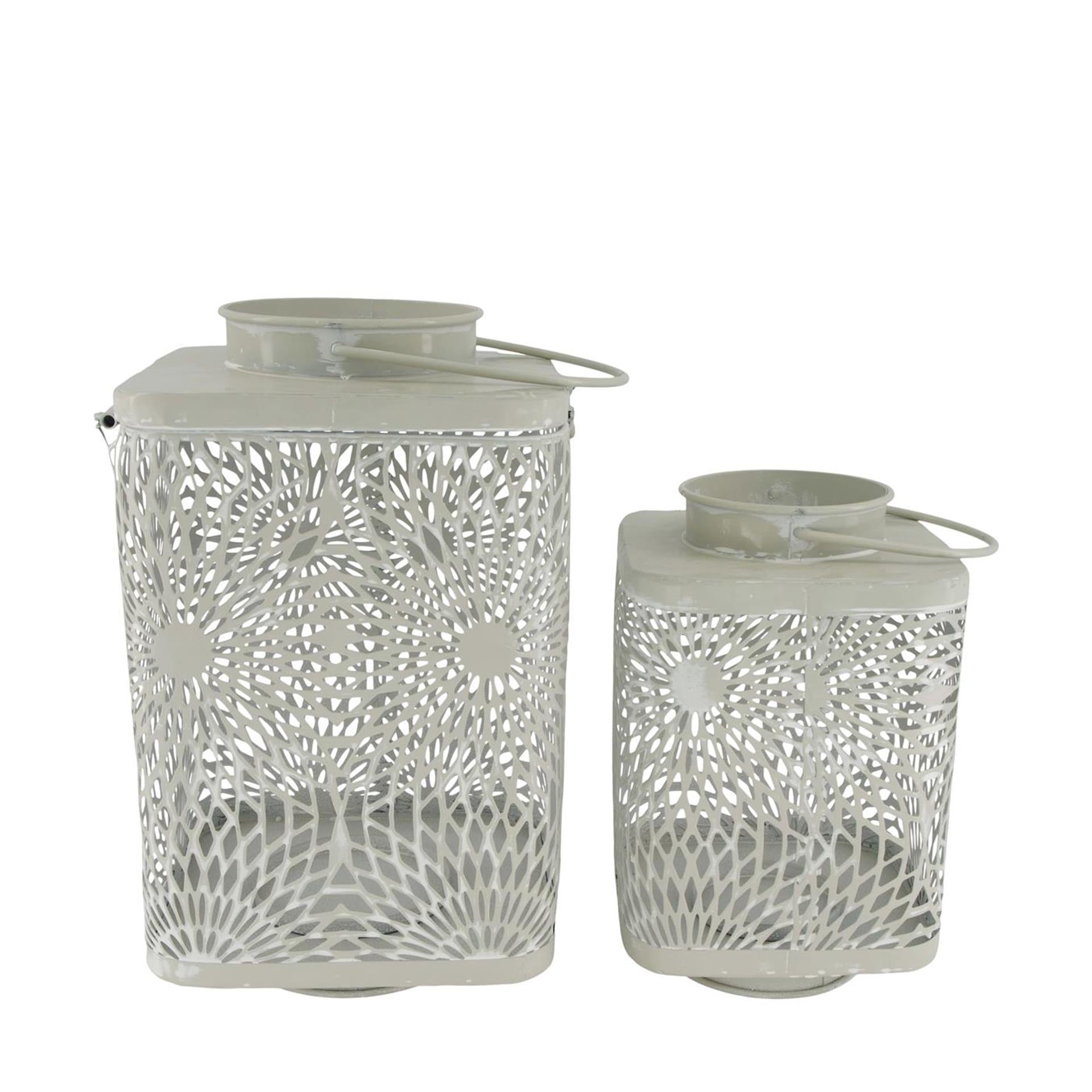 Dijk natural collections lantaarn metaal grijs set a 2