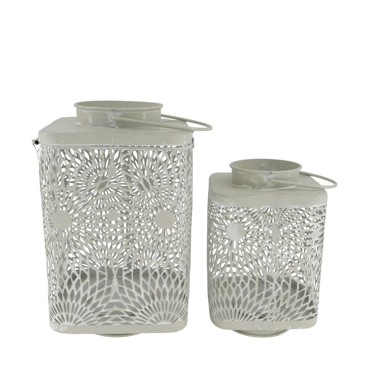 Dijk natural collections lantaarn metaal grijs set a 2